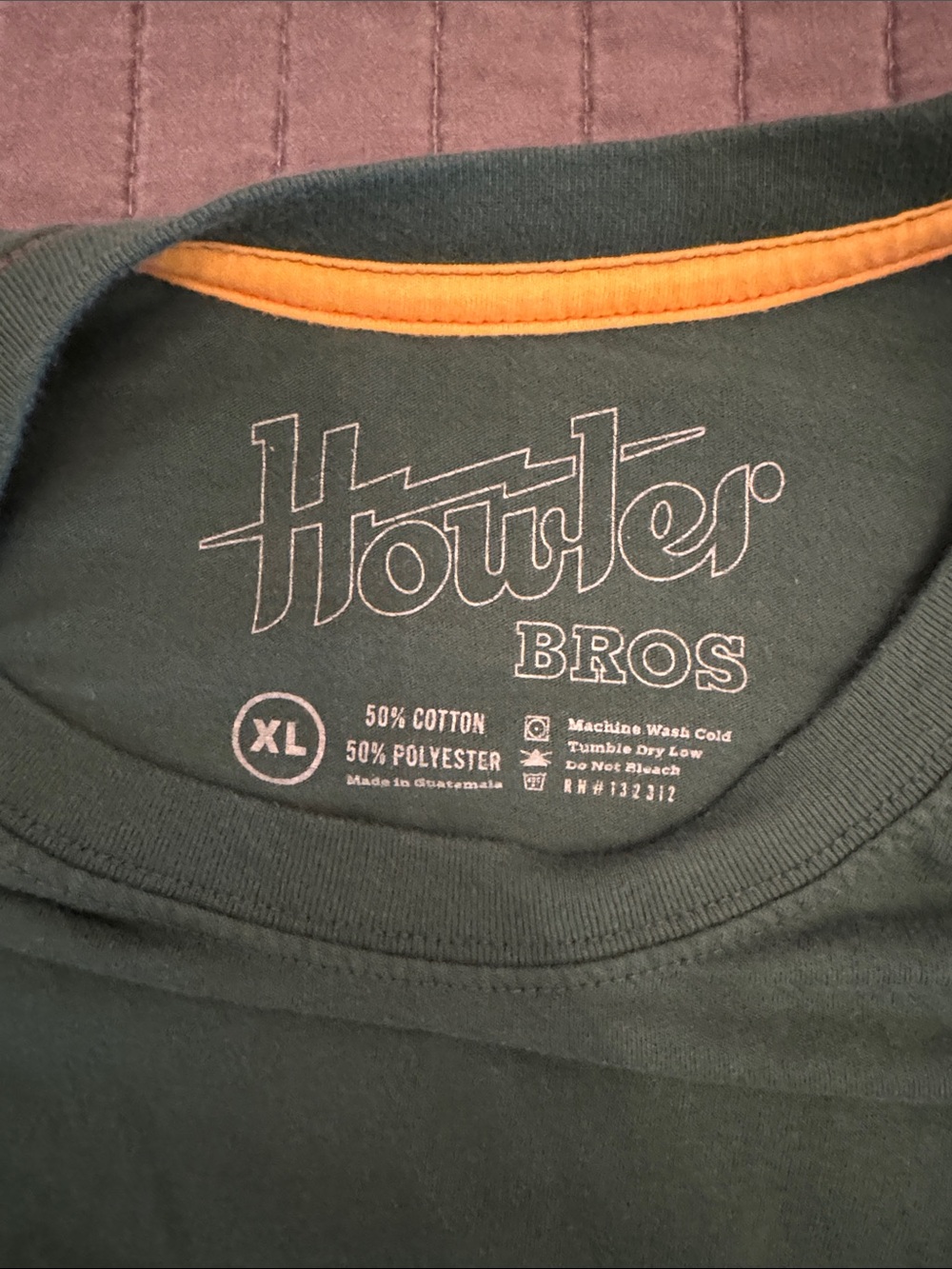 Howler Brothers Forest Green Tee with Mustard Logo - Picture 3 of 3